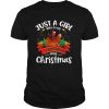 Just A Girl Who Loves Chickens And Christmas Tree Xmas shirt