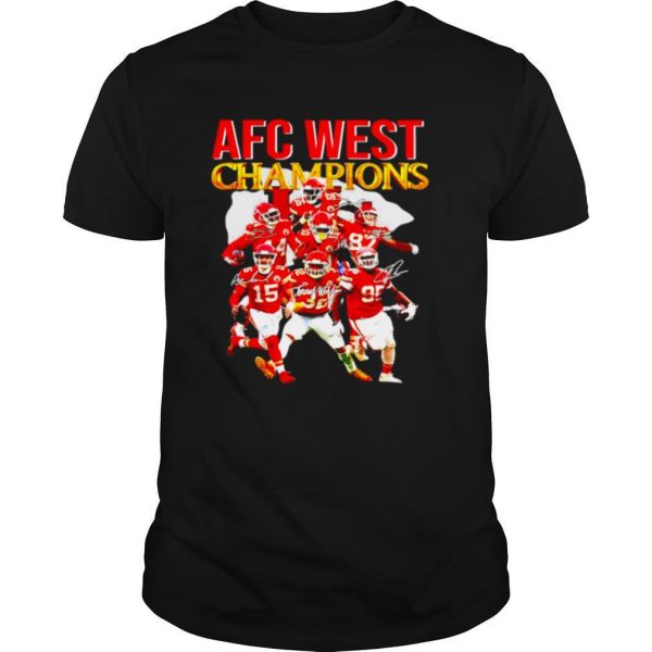 Kansas City Chiefs AFC west champions signatures shirt