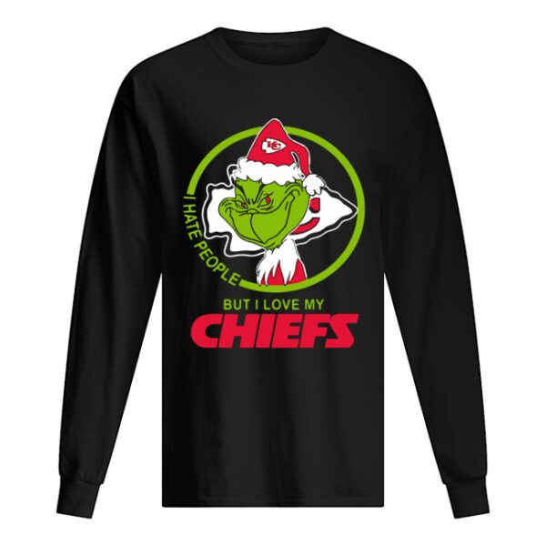 Kansas City Chiefs NFL Christmas Grinch Santa I Hate People But I Love My Chiefs shirt