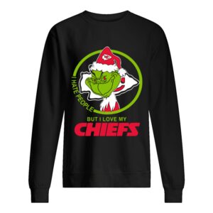 Kansas City Chiefs NFL Christmas Grinch Santa I Hate People But I Love My Chiefs shirt