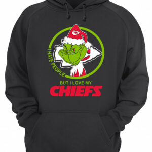 Kansas City Chiefs NFL Christmas Grinch Santa I Hate People But I Love My Chiefs shirt 3