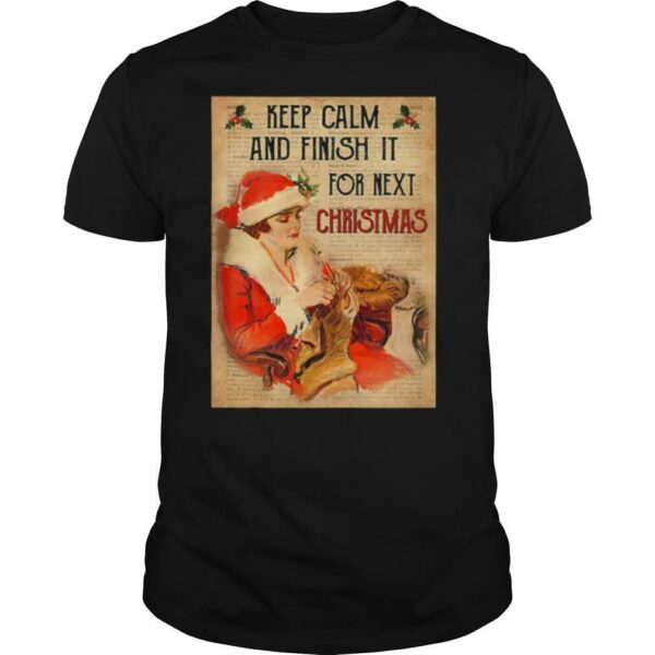 Knitting keep calm and finish it for next Christmas shirt