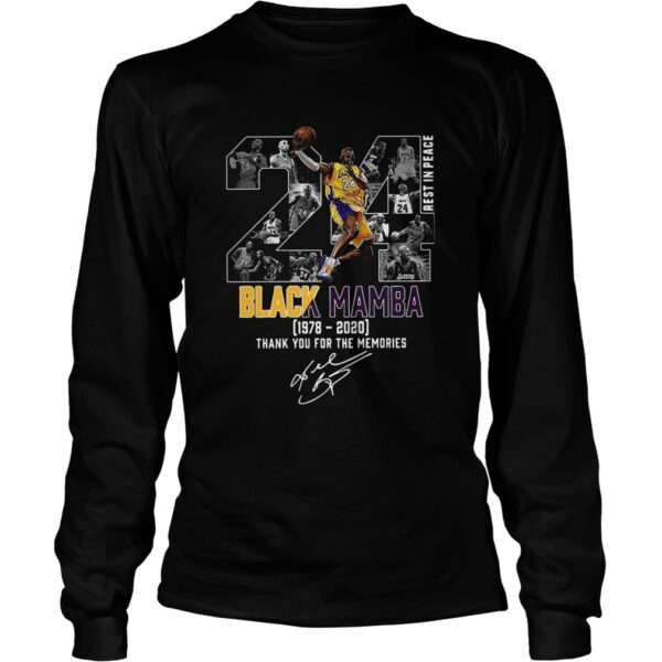 Kobe Bryant 24 Black Mamba 1978 2020 Thank You For The Memories Signature shirt