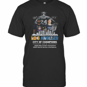 Kobe Bryant Lebron James Los Angeles Vs Corey Seager LA Dodgers City Of Champions 2020 Signature T-Shirt