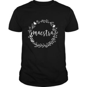 La Maestra Floral Wreath Spanish Teacher Back To School Gift T Shirt