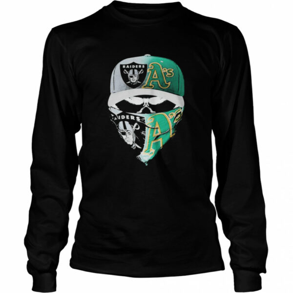 Las vegas Raiders and Oakland Athletics hat face mask shirt