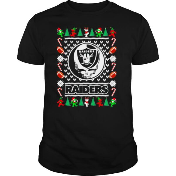 Las vegas raiders grateful dead ugly christmas shirt