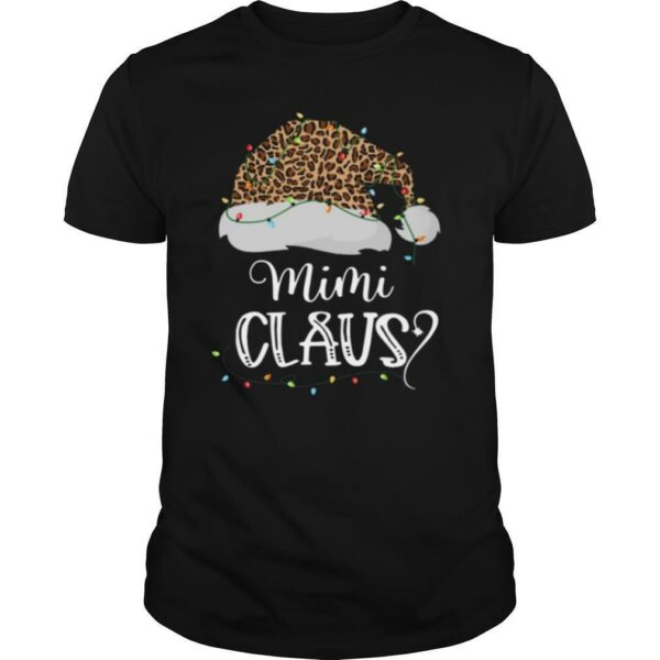 Leopard Santa Hat Mimi Claus Christmas Light shirt