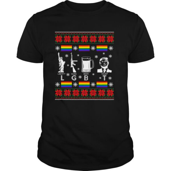 Lgbt Liberty Guns Beer Trump Ugly Christmas shirt