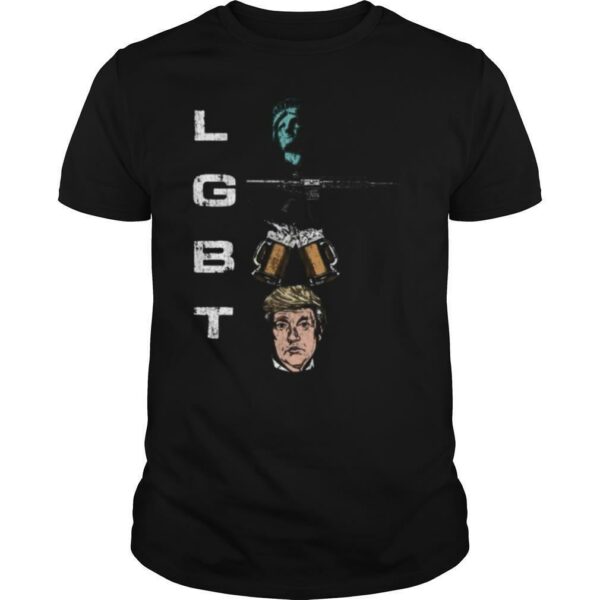 Lgbt statue of liberty guns beer and donald trump shirt