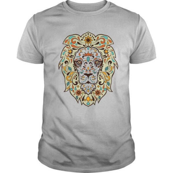 Lion Head Sugar Skull Day Of The Dead Dia De Los Muertos shirt