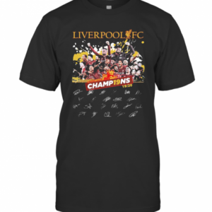 Liverpool Football Club Champions 2019 2020 Signatures T-Shirt