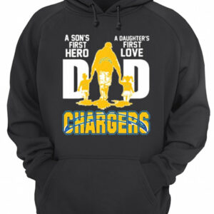 Los Angeles Chargers Dad a son’s first Hero a Daughter’s first love shirt 2 Los Angeles Chargers Dad a son's first Hero a Daughter's first love shirt 3