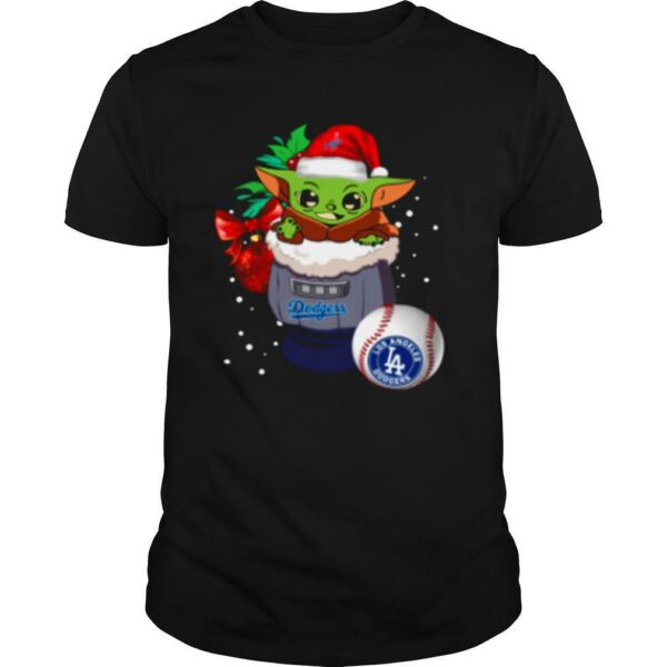 Los Angeles Dodgers Christmas Baby Yoda Star Wars Funny Happy MLB shirt