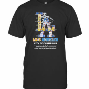 Los Angeles Lakers Vs Los Angeles Dodgers City Of Champions 2020 Signatures T-Shirt