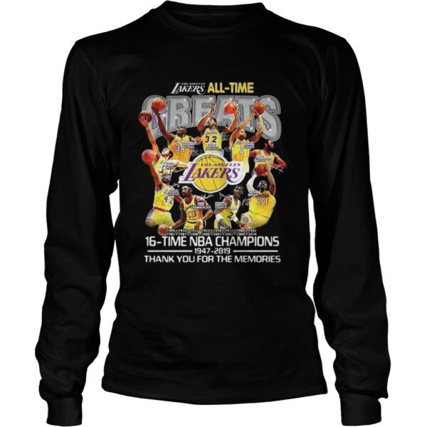 Los Angeles Lakers all time 16 time NBA champions shirt