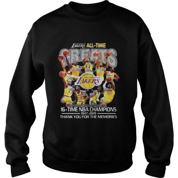 Los Angeles Lakers all time 16 time NBA champions shirt