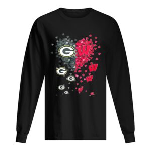 Love Green Bay Packers Wisconsin Badgers Tiny Hearts Shape shirt