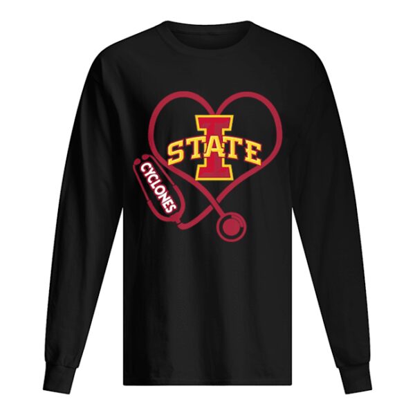 Love Iowa State Cyclones Stethoscope Heartbeat nurse shirt