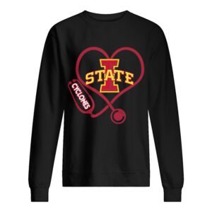 Love Iowa State Cyclones Stethoscope Heartbeat nurse shirt