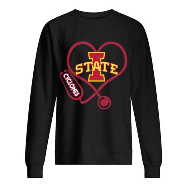 Love Iowa State Cyclones Stethoscope Heartbeat nurse shirt