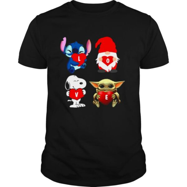 Love Stitch Gnome Snoopy And Yoda 2021 shirt