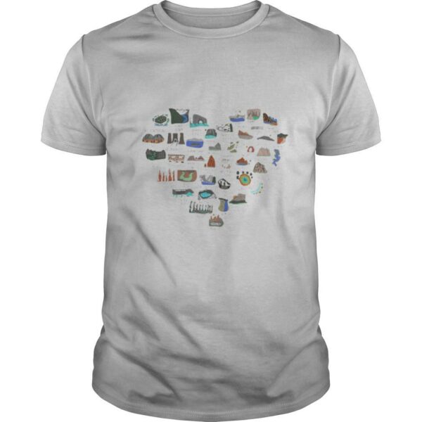 Love area mountains heart shirt