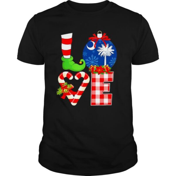 Love flag of South Carolina Christmas shirt