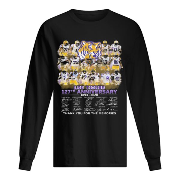 Lsu tigers 127th anniversary 1893 2020 thank you for the memories signatures shirt