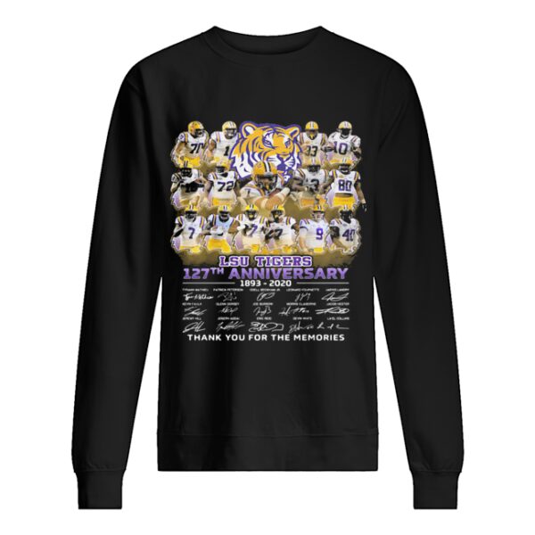 Lsu tigers 127th anniversary 1893 2020 thank you for the memories signatures shirt