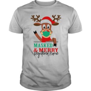 Masked and Merry Registered Nurse Christmas shirt