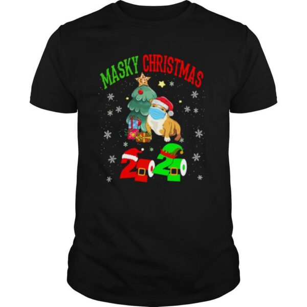 Masky Christmas Pug Santa Face Mask 2020 Elf Toilet Paper Merry Christmas shirt