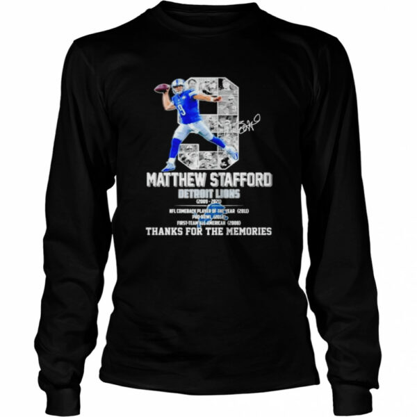 Matthew Stafford Detroit Lions 2009-2021 thanks for the memories shirt