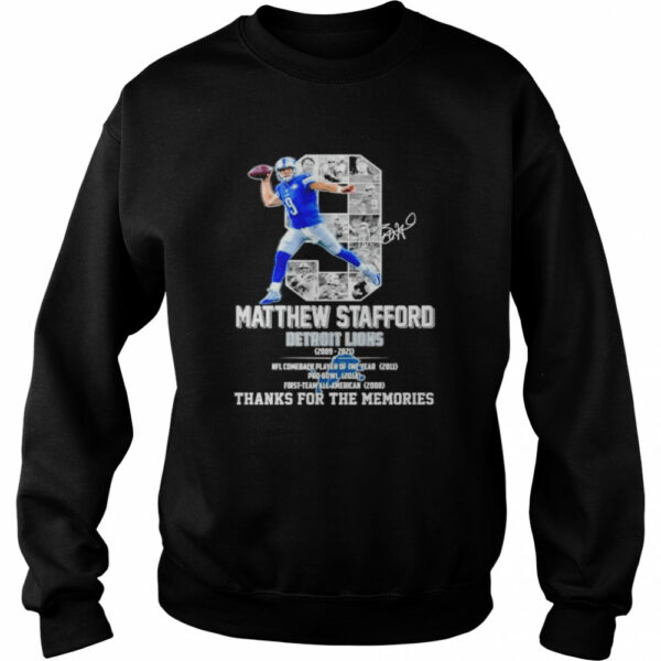 Matthew Stafford Detroit Lions 2009-2021 thanks for the memories shirt