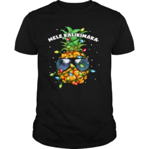 Mele Kalikimaka Christmas Lights Hawaiian XMas Pineapple shirt