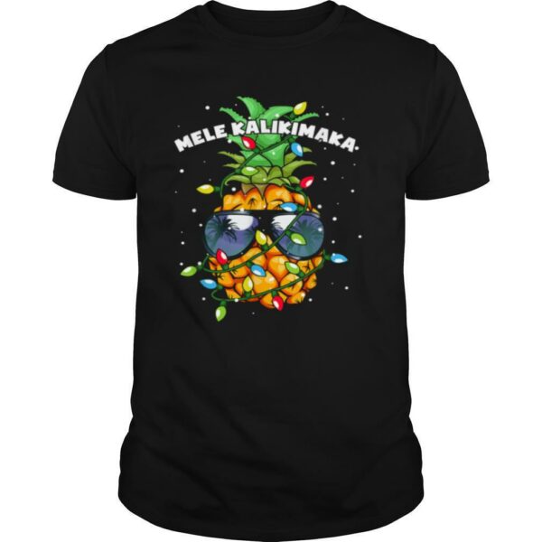 Mele Kalikimaka Christmas Lights Hawaiian XMas Pineapple shirt