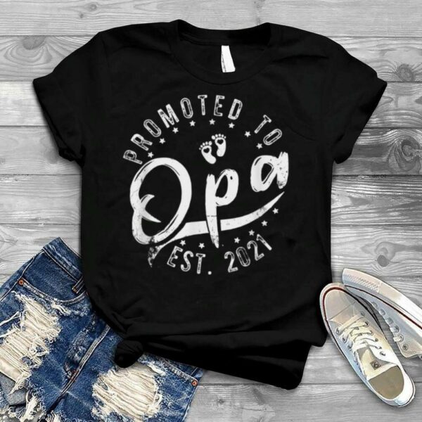 Mens Christmas Father’s Day Gifts Promoted To Opa Est 2021 T Shirt