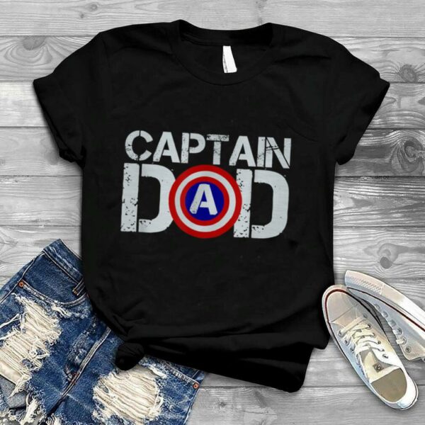 Mens Christmas Gift For Dad Birthday Captain Dad Superhero T Shirt