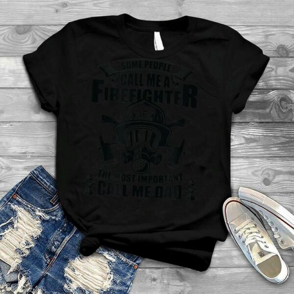 Mens Firefighter Dad Son T Daddy Father’s Day Christmas T Shirt