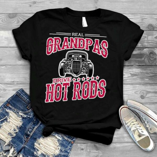 Mens Hot Rod Grandpa Funny Christmas Gift Classic Car Fathers Day T Shirt