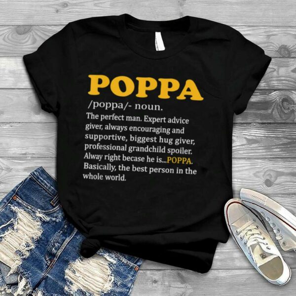 Mens Poppa Definition Funny Grandfather Father’s Day Christmas T Shirt