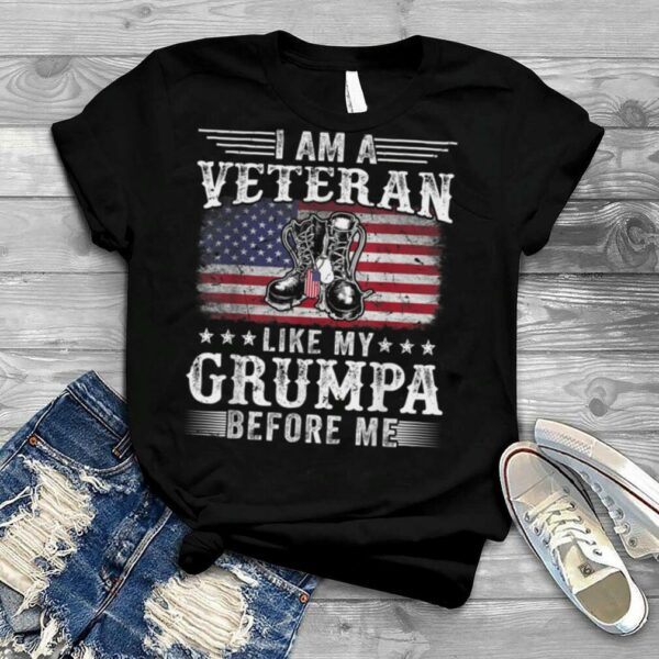 Mens Vintage USA Flag Father’s Day Christmas For Grumpa Grandpa T Shirt