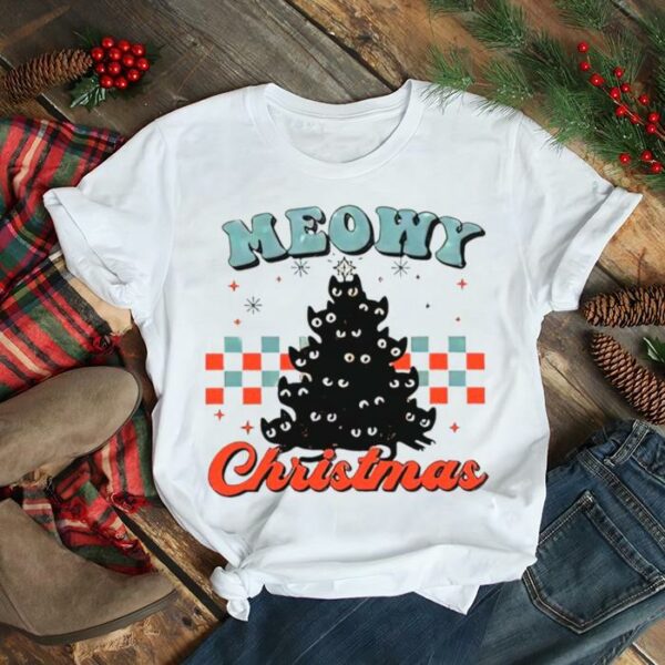 Meowy Christmas Cat tree shirt