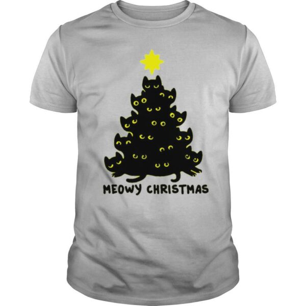 Meowy Christmas tree shirt