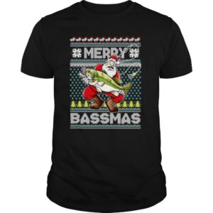 Merry Bassmas Fish Santa Ugly Christmas shirt