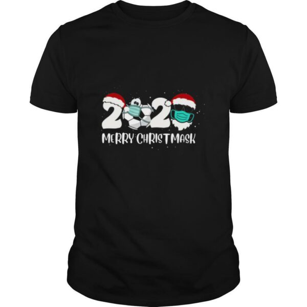 Merry Christ Mask 2020 Santa Soccer Sport Quarantine Christmas shirt