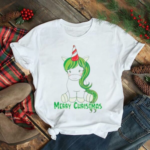 Merry Christmas Green Unicorn shirt