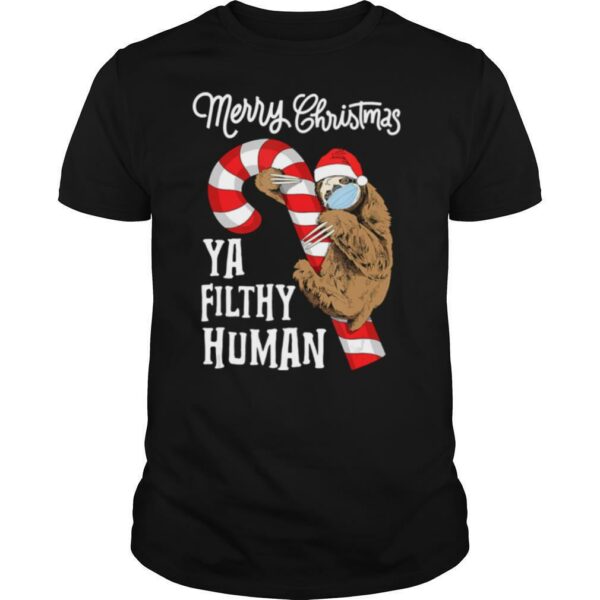 Merry Christmas Sloth Face Mask Sloth Santa Xmas Tree shirt