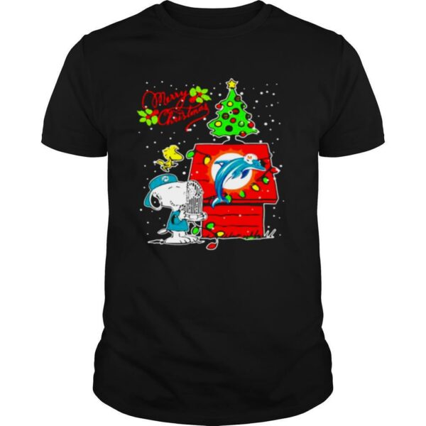 Merry Christmas Snoopy Woodstock Dolphins Miami shirt