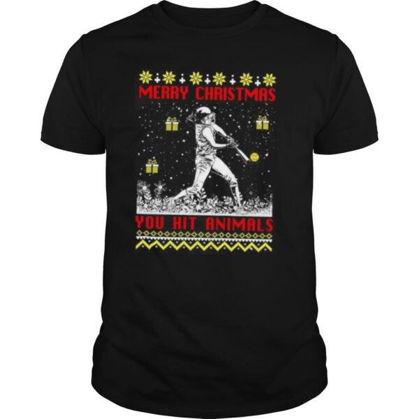 Merry Christmas You Hit Animals shirt